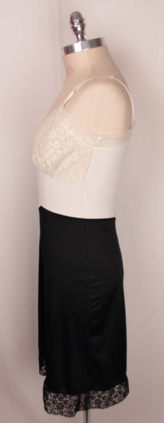 50s 60s full slip // sheer lace bust // size 34 - image 3