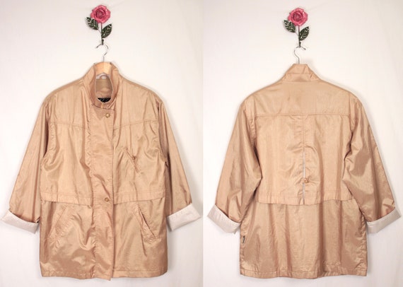 80s 90s gold windbreaker // drawstring waist - image 7