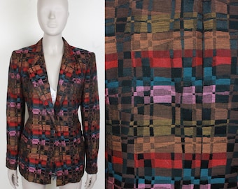 80s Nordstrom blazer // multicolor // woven look