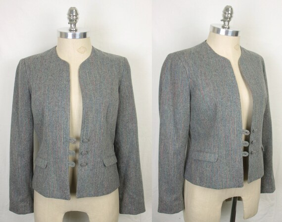 vtg Nanci Jennifer wool blazer // rainbow stitchi… - image 4