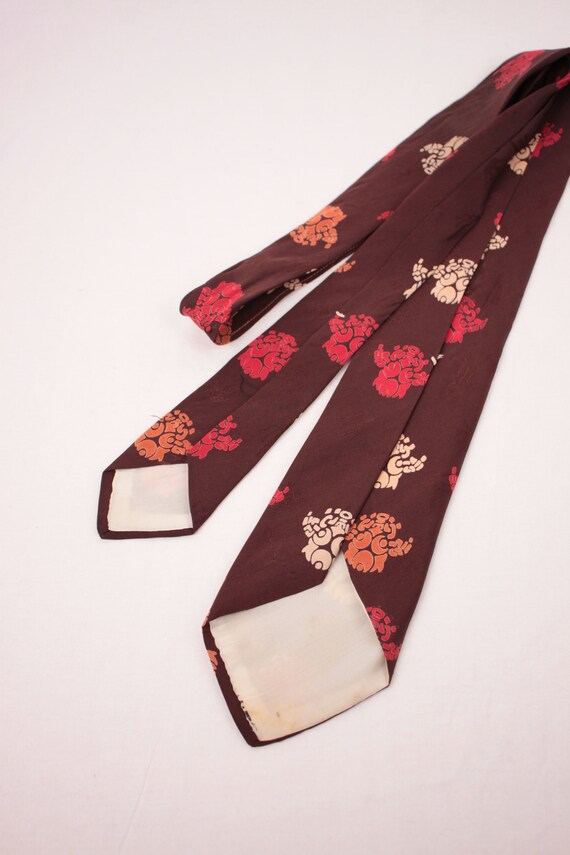 60s 70s novelty tie // crown and scepter damask - image 5