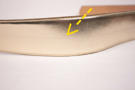 80s gold leather belt // Milor // medallion buckle - image 5
