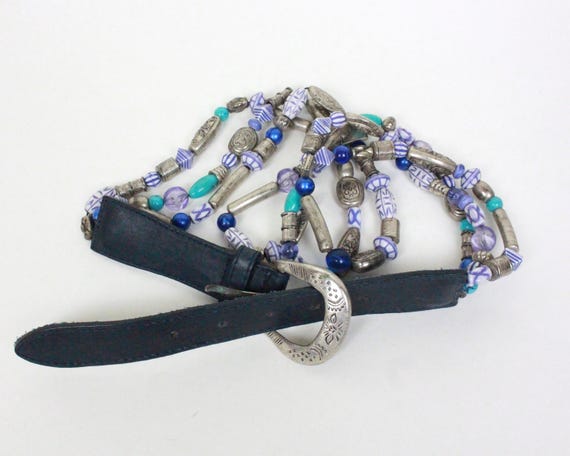 RARE! NWT. Vintage The Limited Multi Strands & Multi Shades Black Beaded Belt. Vintage the Limited Leather/beaded Belt S - Etsy main image 3