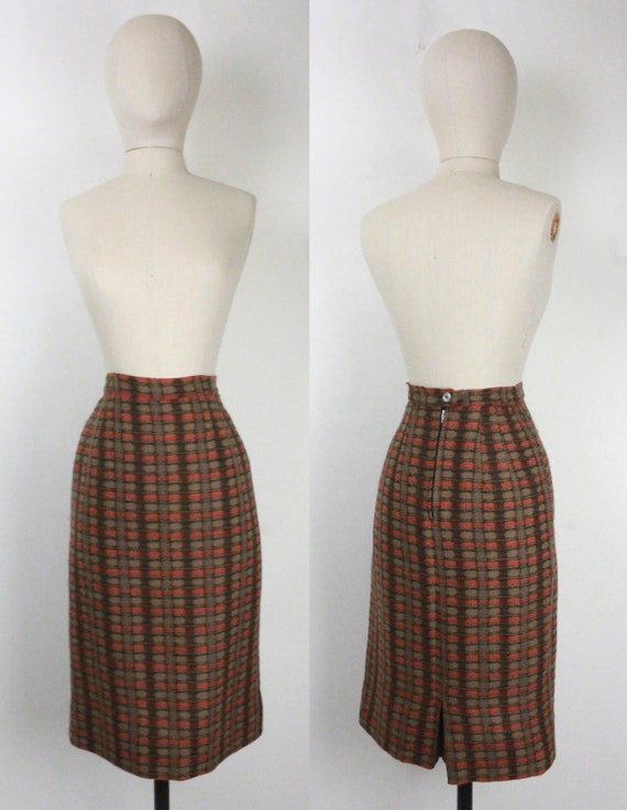 60s 70s Loubella Originals skirt // brown and red… - image 2