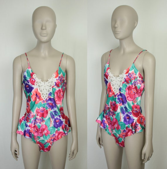 80s 90s floral teddy // Nordstrom Lingerie - image 6