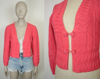 vtg Peruvian Connection cardigan // crochet buttons