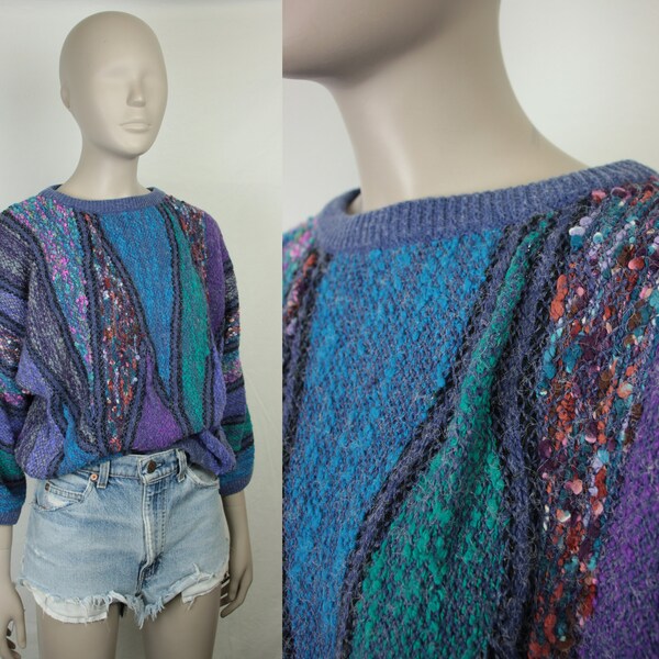 Intarsia Knit Sweater in Orange