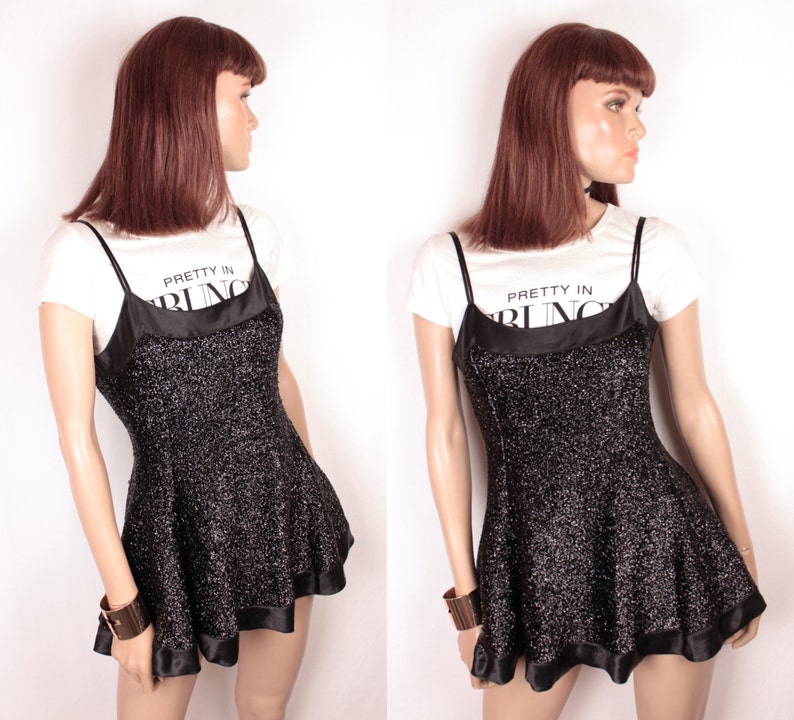 90s Y2K Club Dress // Black Astro Turf - Etsy