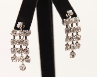 vintage örhängen med strass // skruvlås