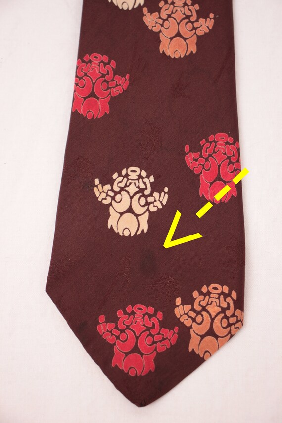 60s 70s novelty tie // crown and scepter damask - image 7