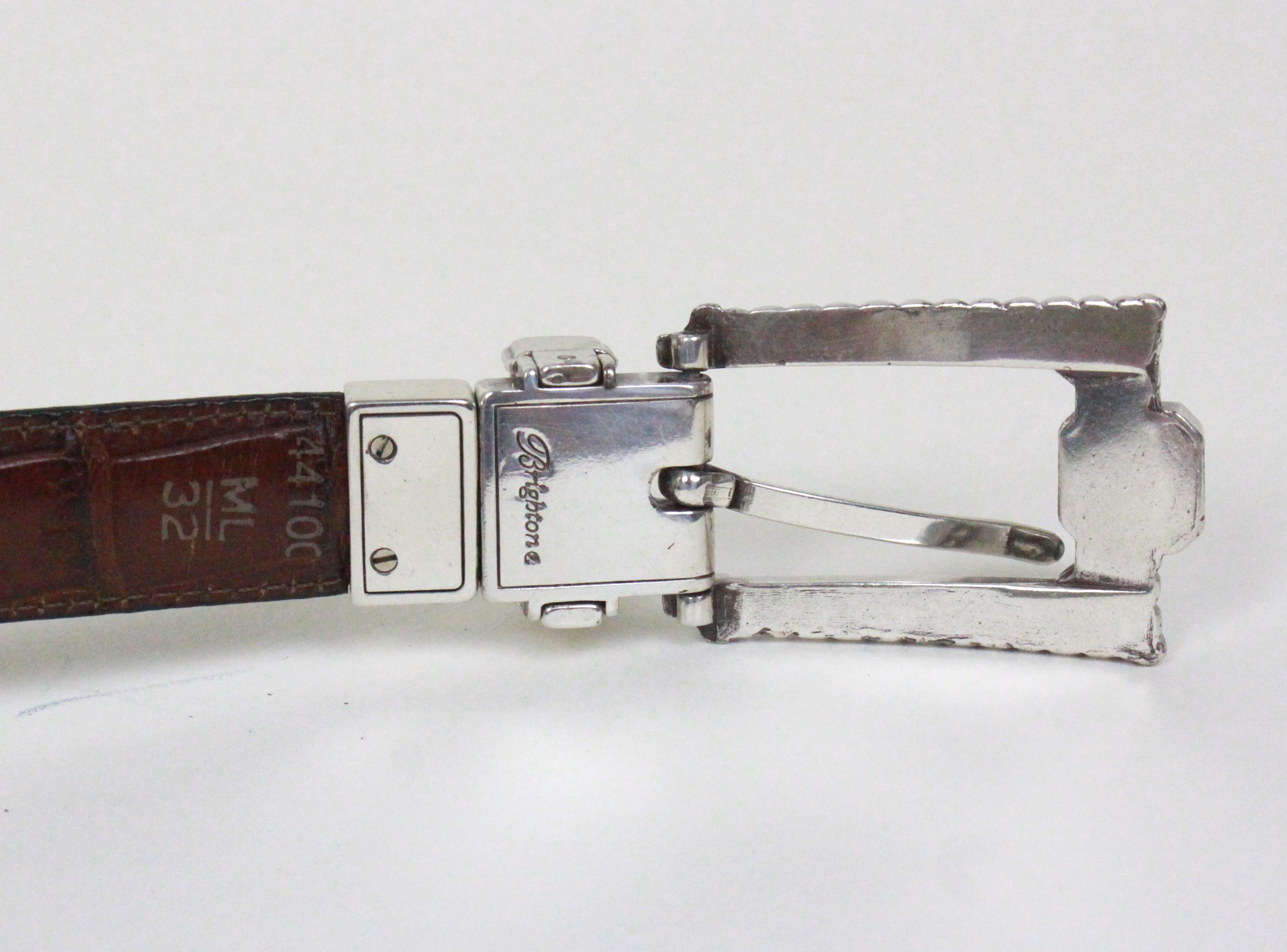 Brighton Reversible Belt // Hinged Black and Brown // Silver  display picture 2