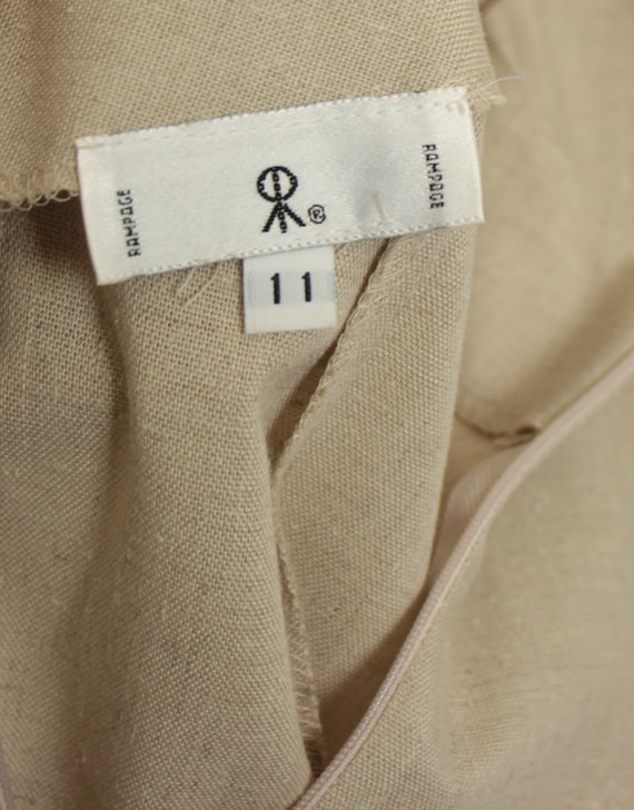 90s Y2K embroidered back dress // khaki linen - image 10