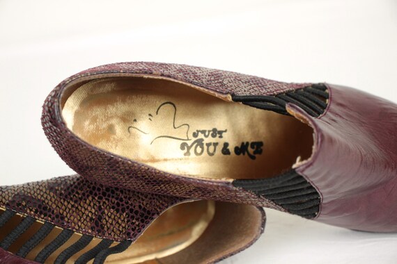 80s 90s booties // metallic snake // size 9 - image 8