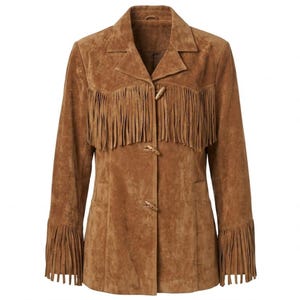 Vintage Suede Fringe Jacket | Western Cowgirl Toggle Coat | Southwestern Boho Festival Wear