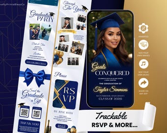 Digital Animated Graduation Invitation Template, Grad Announcement Phone Evite, Interactive Personalized Invite, Congrats to the Grad 2026