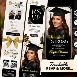 Digital Animated Graduation Invitation Template, Grad Announcement Phone Evite, Interactive Personalized Invite, Congrats to the Grad 2026