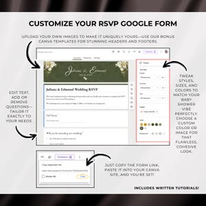 Editable White and Sage Green Wedding Website Template with RSVP: Classic Floral Envelope Digital Invitation (Canva, Instant Download) image 17
