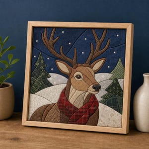 Stag Kinusaiga Art 8x8 Pattern | Digital PDF | Handmade Craft Project | Easy Beginner Friendly | Instant Download Tutorial | No Sew Craft