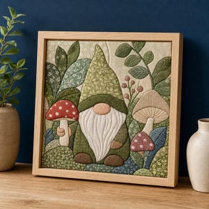 Garden Gonk Kinusaiga Pattern Gnome Fabric Art Template Mushroom Craft No Sew Easy Beginner Friendly Tutorial