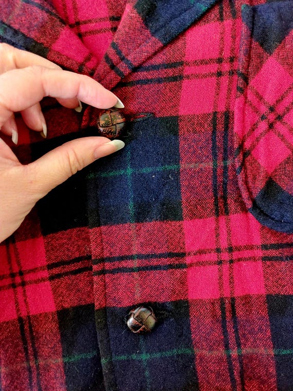 Pendleton Wool Plaid Jacket Small Shacket Midcent… - image 3