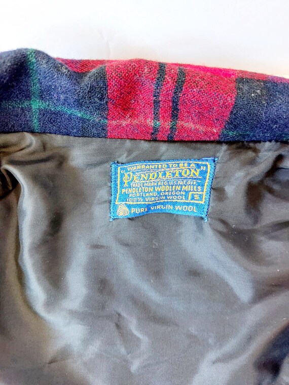Pendleton Wool Plaid Jacket Small Shacket Midcent… - image 4