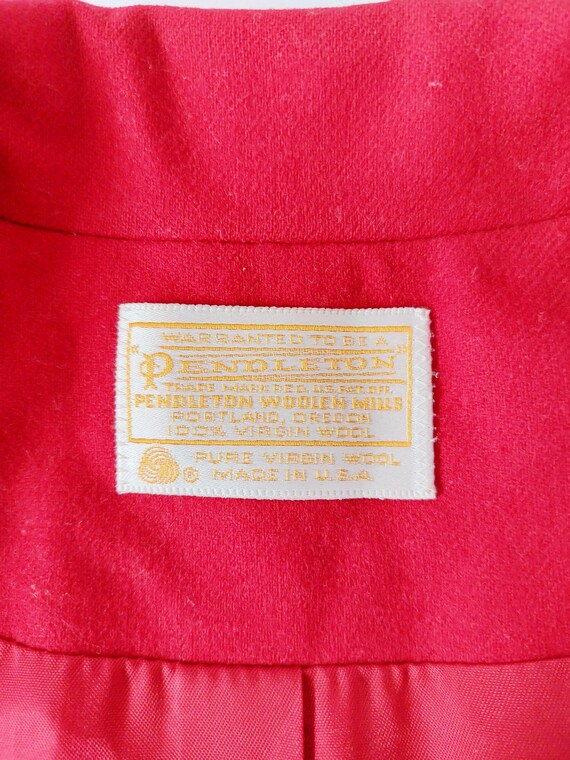 1950s Double Breasted Red Wool Pendleton Blazer C… - image 3