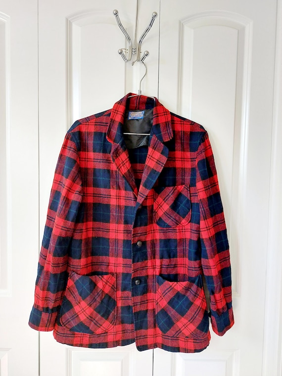 Pendleton Wool Plaid Jacket Small Shacket Midcent… - image 1