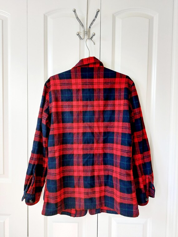 Pendleton Wool Plaid Jacket Small Shacket Midcent… - image 2