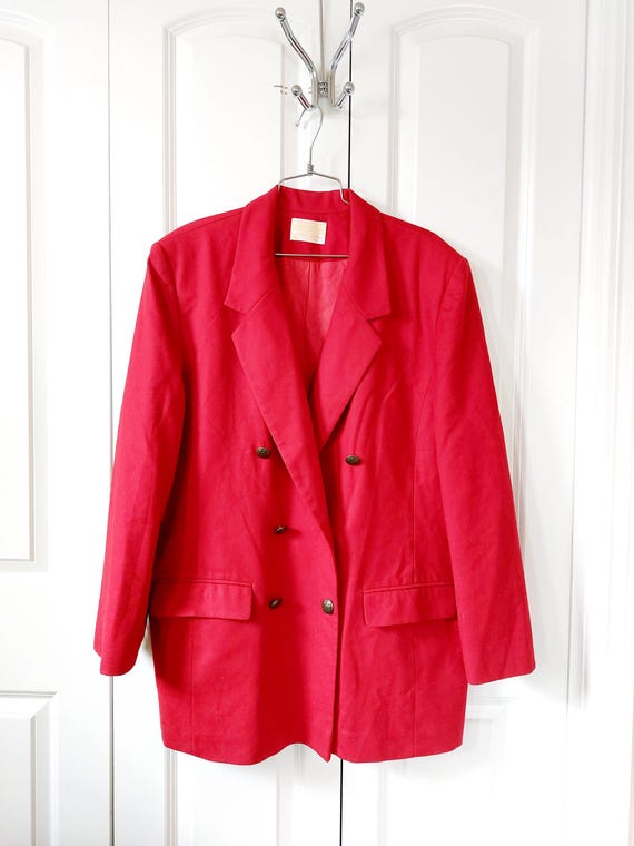 1950s Double Breasted Red Wool Pendleton Blazer C… - image 1