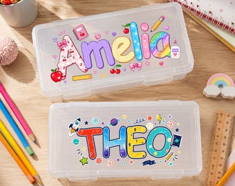 Personalized Large Pencil Case, Custom Name Pencil Pouch, Back to School Gift for Kids, Kindergarten Student Supply Bag, Birthday Gift
