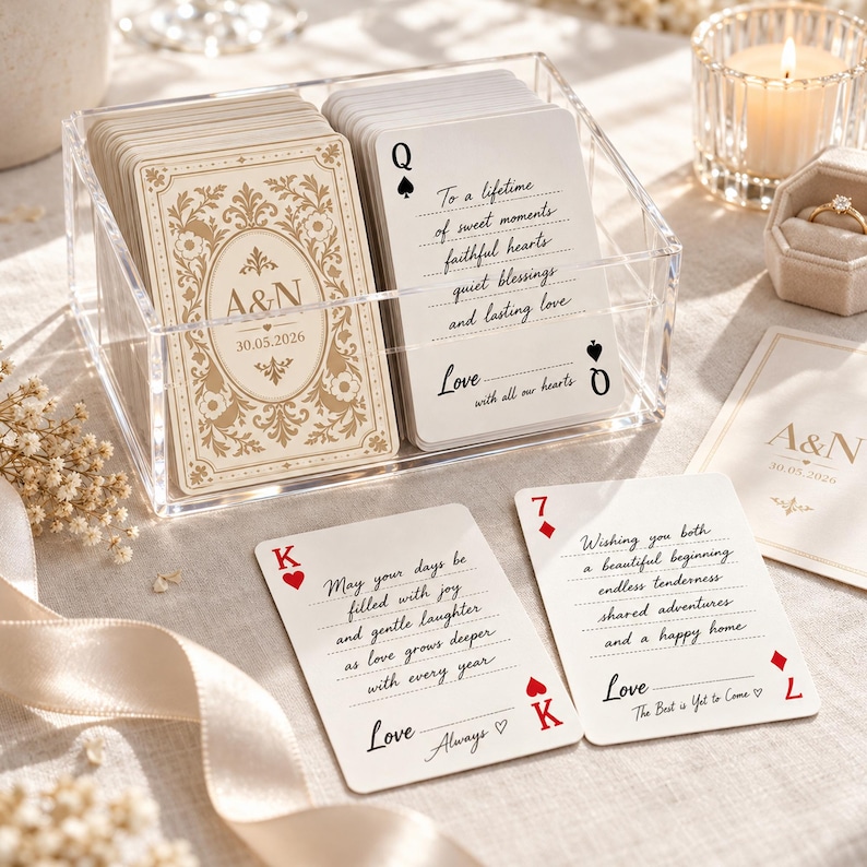 Custom Guest Book Playing Cards, Blank Message Cards for Guests, Unique ...