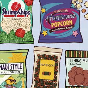 Hawaii Snack Sticker Pack | Kawaii Local Snack PNG (Digital Download)