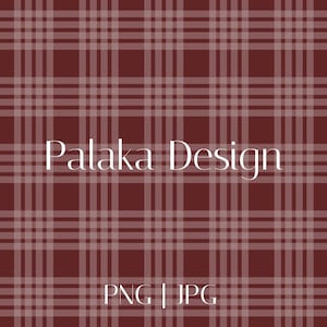 May include: A burgundy and light beige plaid pattern design. The image features a grid-like pattern with intersecting lines, creating a classic plaid design. The text "Palaka Design" is centered, with "PNG | JPG" below.