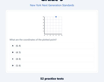 NY-Grade 5 Math Practice Tests | New York Next Gen | 52 Tests, 1,040 Questions | Interactive + Printable PDF + Answer Key