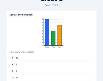 TX-Grade 2 Math Practice Tests | Texas TEKS | 86 Tests, 1,720 Questions | Interactive + Printable PDF + Answer Key
