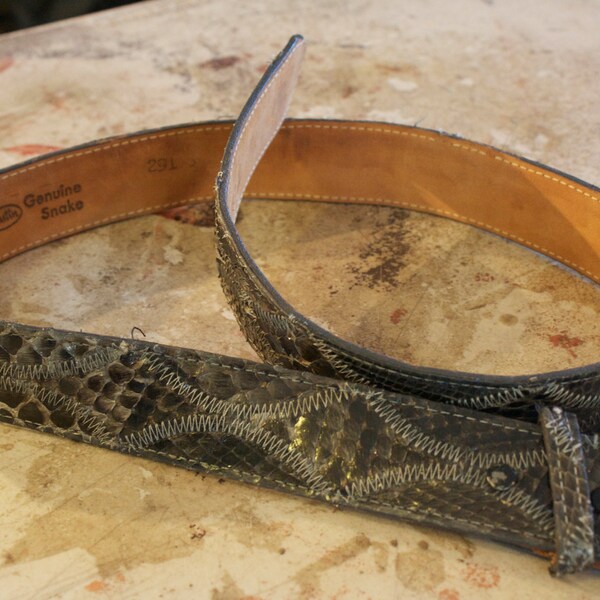 genuine snake skin belt justin