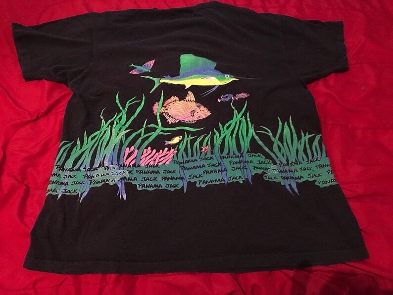 Vintage fishy panama jack shirt