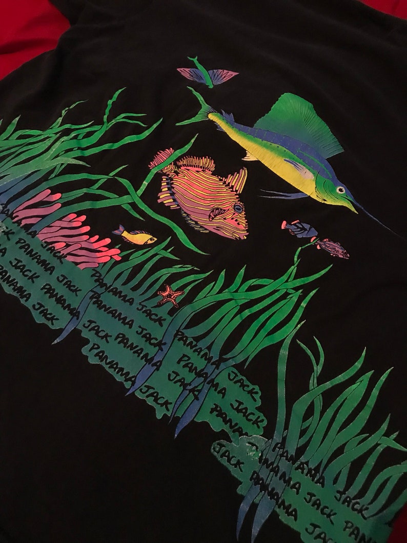Vintage fishy panama jack shirt