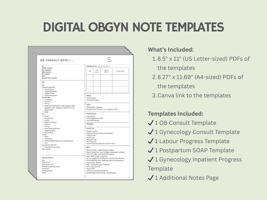 OBGYN SOAP H&P Templates | Clinical Documentation for Medical Students ...
