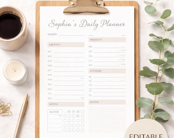Daily Planner 2026 – Wochenplaner & Monatsübersicht, To-Do-Listen, Notizseiten, Minimalistischer PDF Kalender