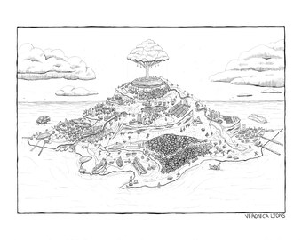 Wydruk cyfrowy 8,5 x 11 cali – Mystery Island