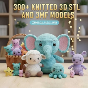 Knitted 3D Models Bundle +300 STL & 3MF Files for 3D Printing – Commercial Use Allowed