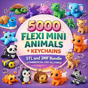5000 Mini Flexi Animals 3D Print Models, STL & 3MF (Instant Download)