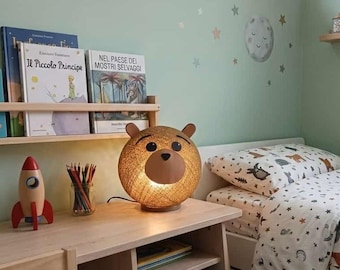 Lampje in de vorm van een beer van katoenbolletjes – Decoratief nachtlampje voor kinderkamers en als cadeau