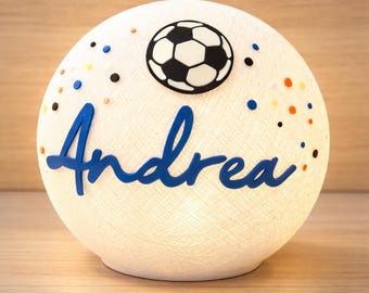 Gepersonaliseerde lamp met naam 25 cm - nachtlampje voor kinderkamers, gemaakt van katoenvezel - cadeau-idee voor geboorte, doop of verjaardag