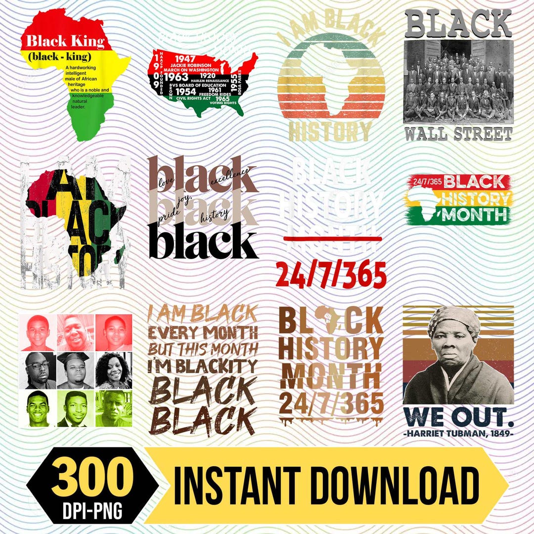 Histoire des Noirs PNG Bundle Download, Clipart Mois de l'histoire des ...