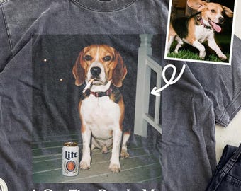 Personlig Jag har den där hunden i mig, anpassad hundfotomeme, ironisk hundrökningströja, vintagegrafiktröja, sarkastisk hundpappapresent