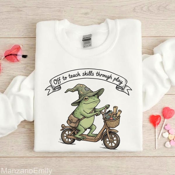 Occupational Therapist Shirt, Pediatric OT, Skills Through Play Frog Wizard, SPED Teacher Gift, Developmental Therapy, Play Based Learning