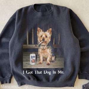 Anpassad t-shirt med husdjursfoto, personlig "I Got That Dog In Me", ironisk hundrökning, vintagegrafik-t-shirt, sarkastisk hundpappa-present bild 9