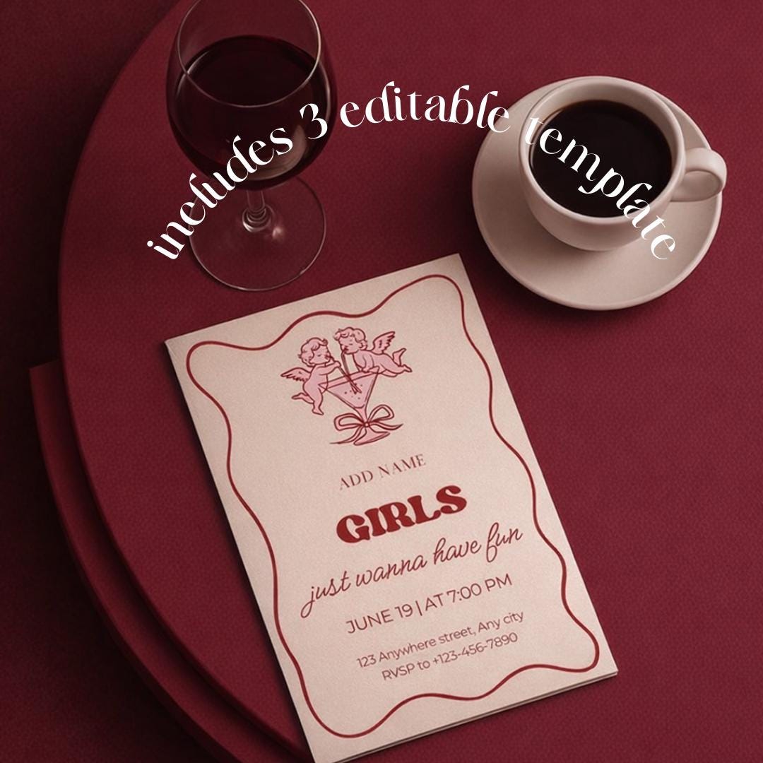Editable Girls Night Invite Printable Template - Etsy Canada